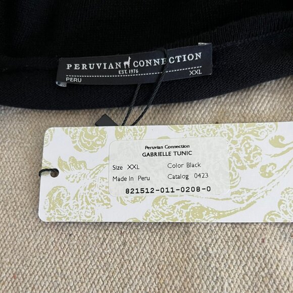 Peruvian Connection Black Plus-Size Gabrielle Tunic & Gabrielle Pants Sz XXL - Picture 6 of 14